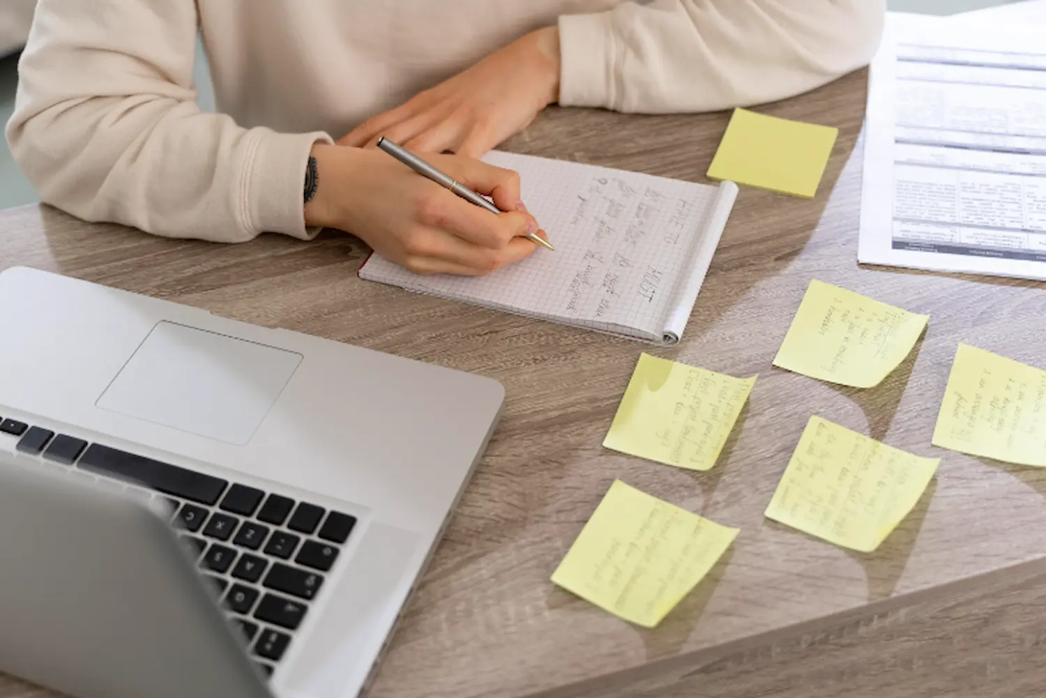 Post-it notes illustrating where recruiting time gets lost